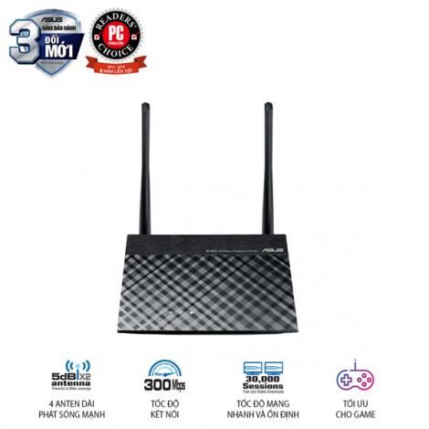 Bộ phát Wifi Asus RT-N12+ (300 Mbps/ Wifi 4/ 2.4 GHz)